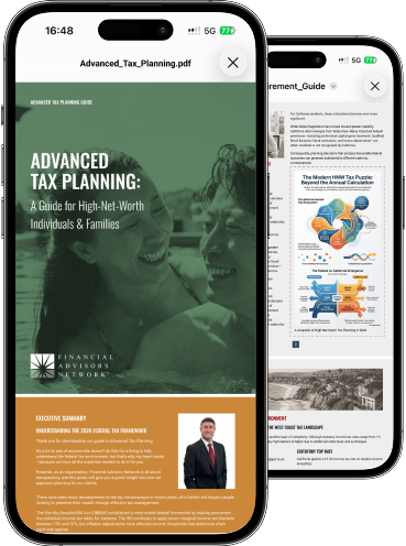 Advanced Tax Planning guide on two phones